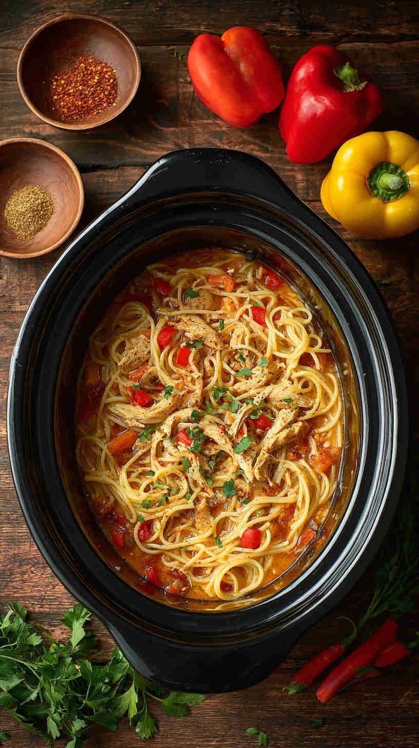 Crockpot Cajun Chicken Pasta