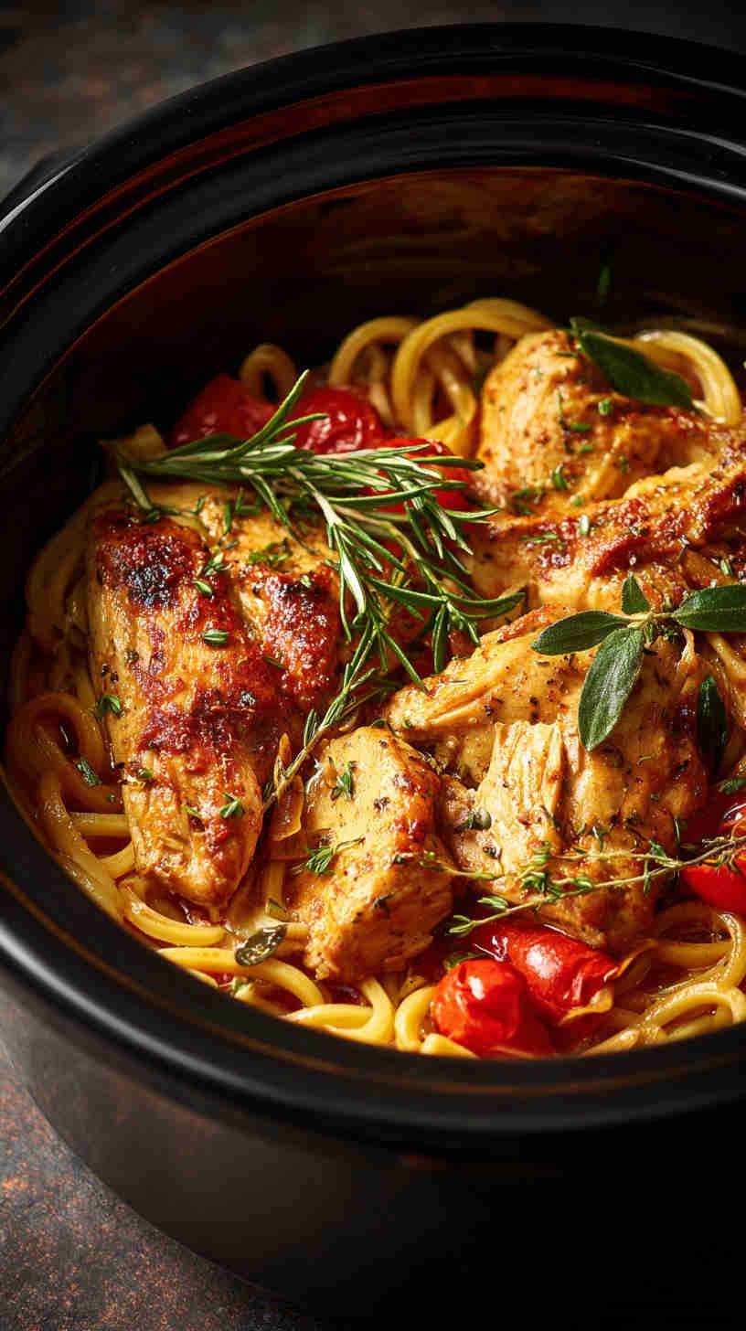 Crockpot Cajun Chicken Pasta
