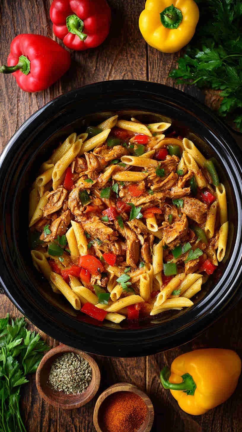 Crockpot Cajun Chicken Pasta