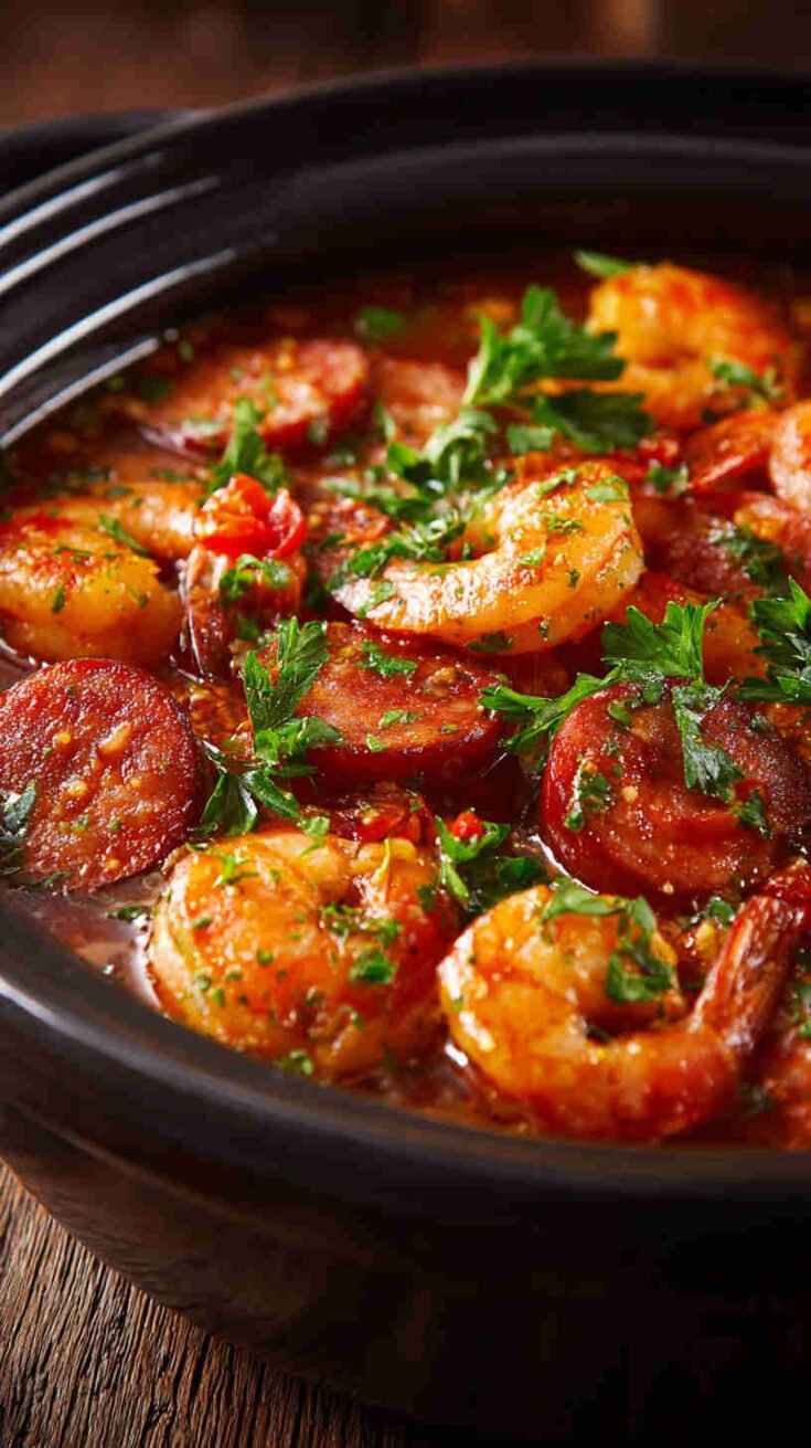 Crockpot Cajun Shrimp and Sausage Stew