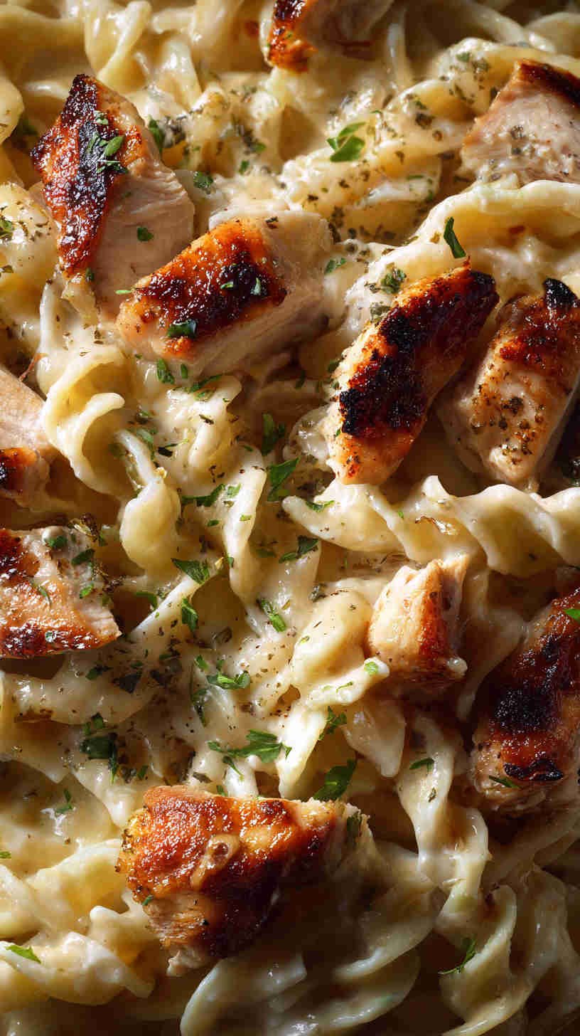 Crockpot Chicken Alfredo Pasta