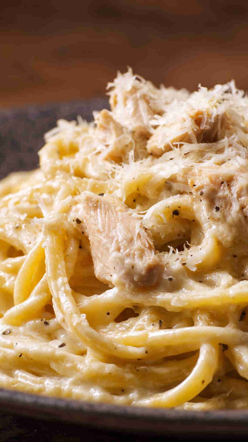 Crockpot Chicken Alfredo Pasta