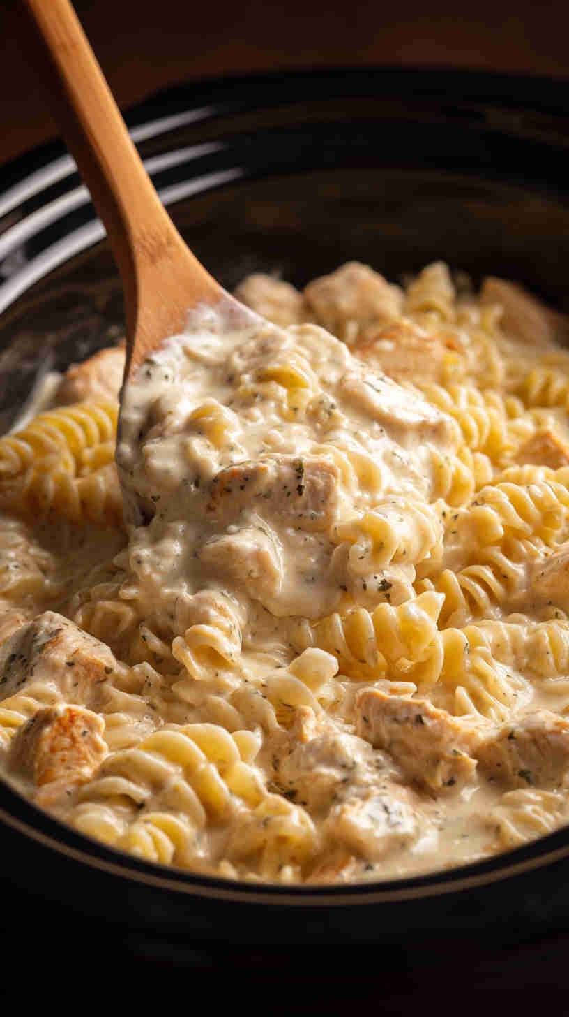 Crockpot Chicken Alfredo Pasta