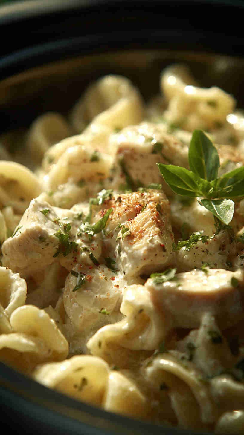 Crockpot Chicken Alfredo Pasta
