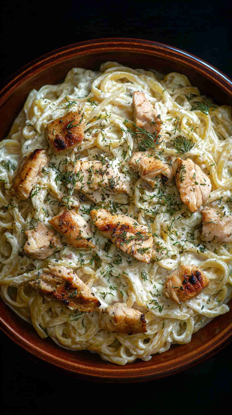 Crockpot Chicken Alfredo Pasta