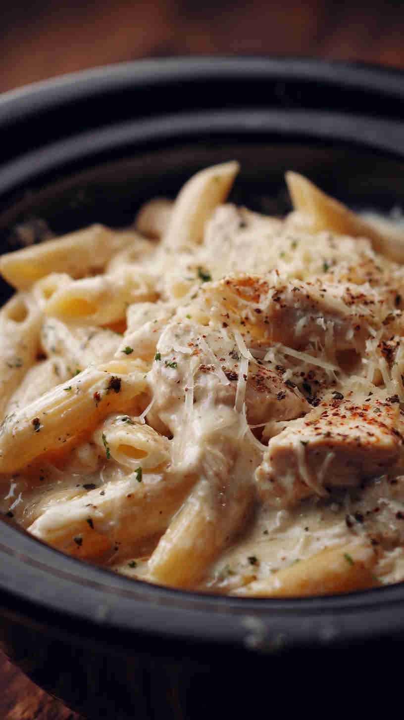Crockpot Chicken Alfredo Pasta