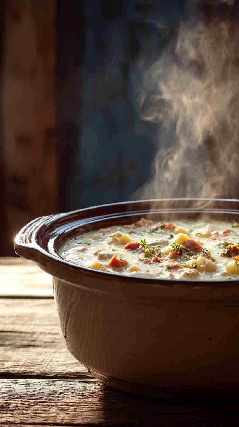 Crockpot Clam and Potato Chowder