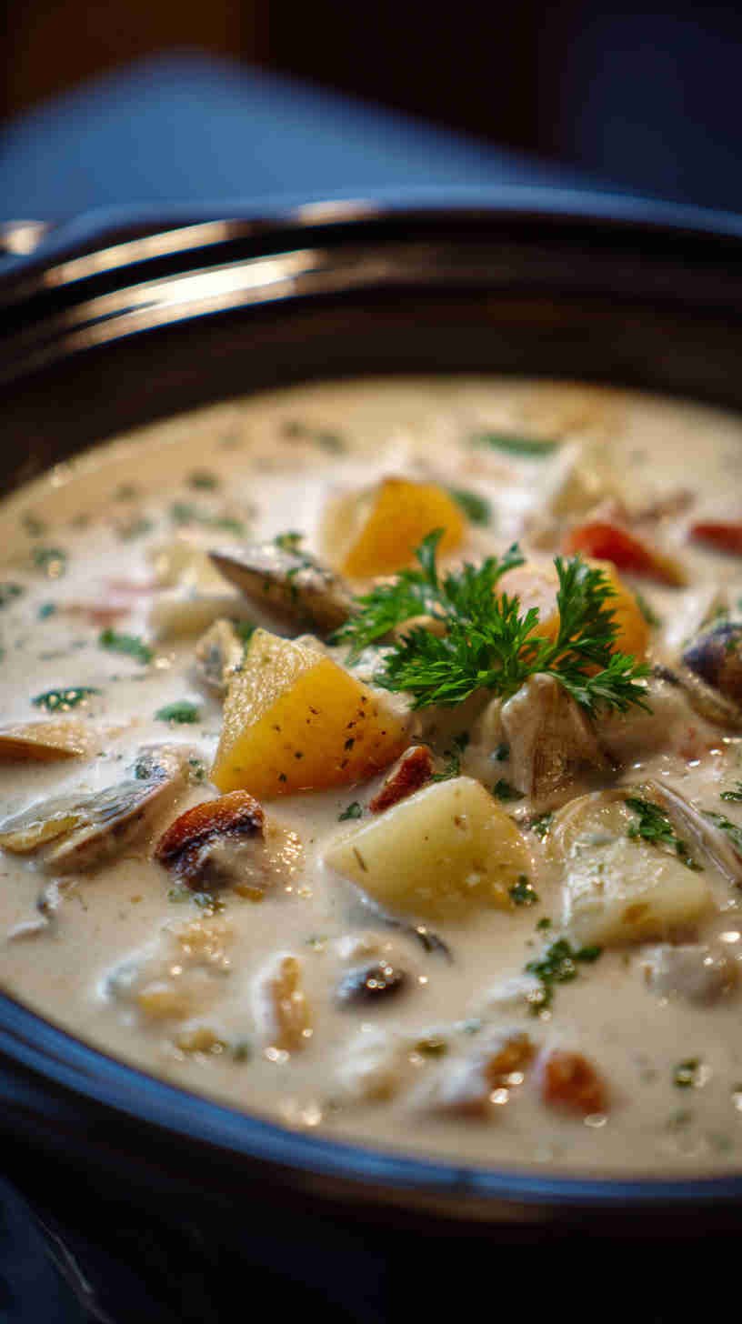 Crockpot Clam and Potato Chowder