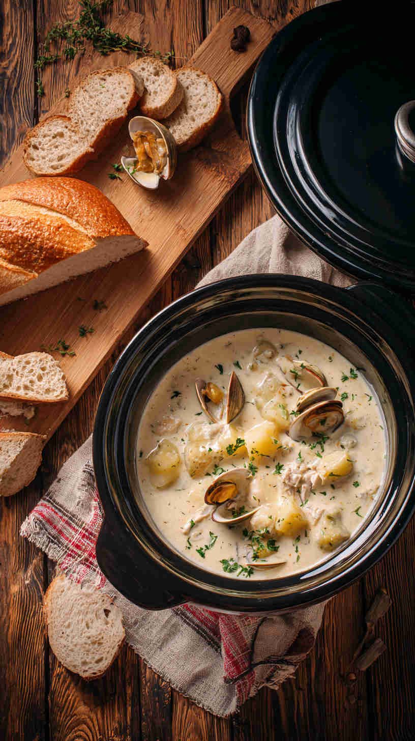 Crockpot Clam and Potato Chowder