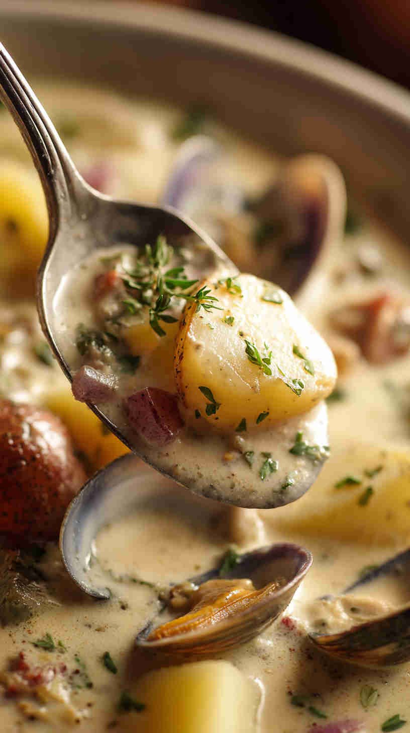 Crockpot Clam and Potato Chowder