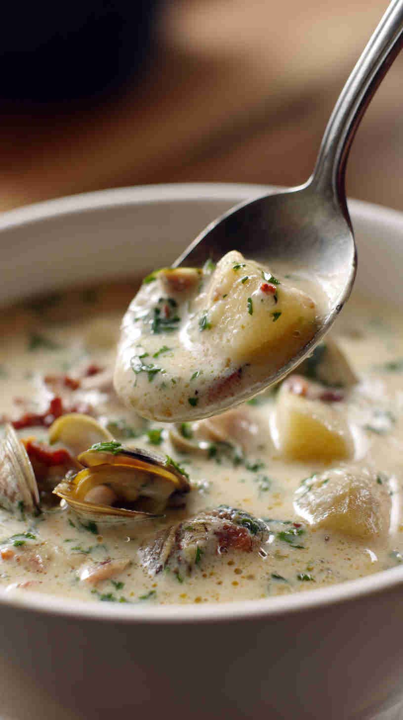 Crockpot Clam and Potato Chowder