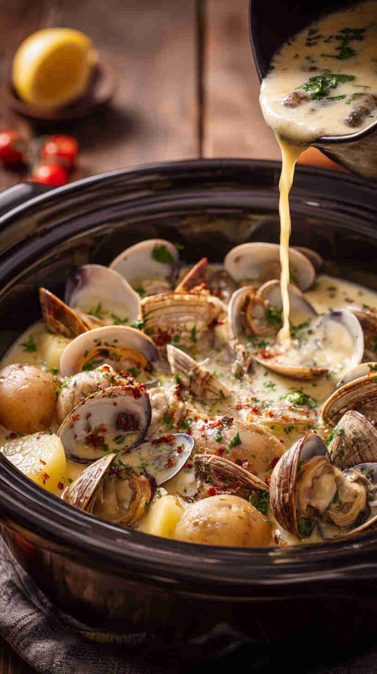 Crockpot Clam and Potato Chowder