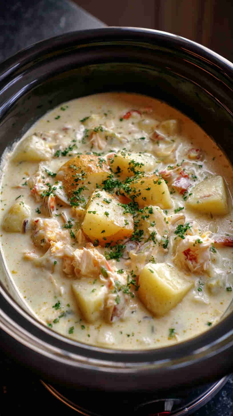 Crockpot Clam and Potato Chowder