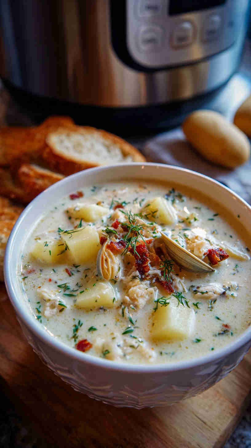 Crockpot Clam and Potato Chowder