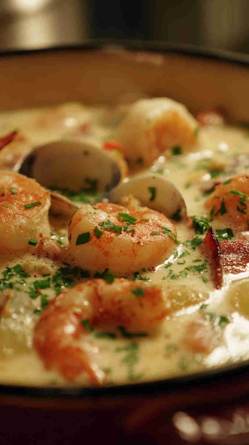 Crockpot Creamy Seafood Chowder