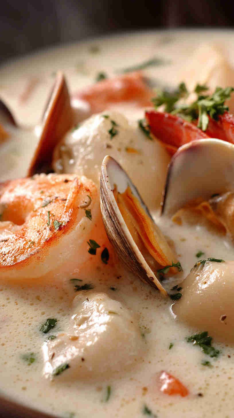 Crockpot Creamy Seafood Chowder