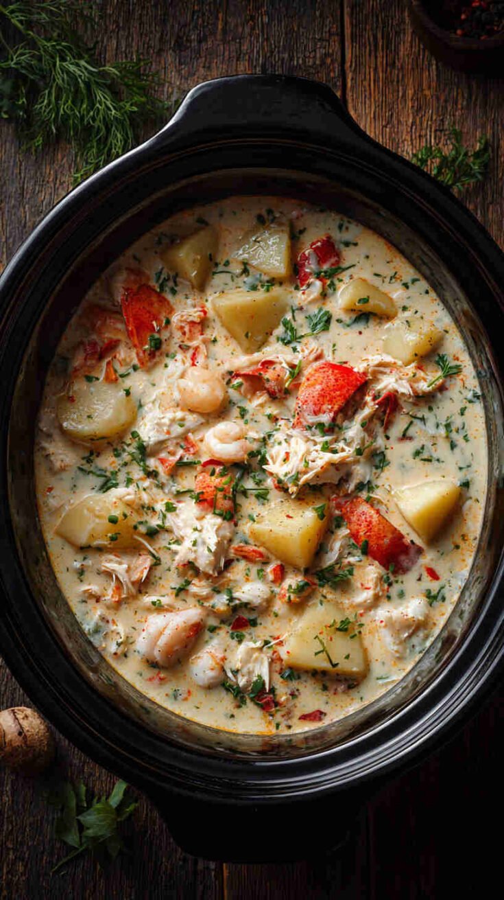 Crockpot Creamy Seafood Chowder