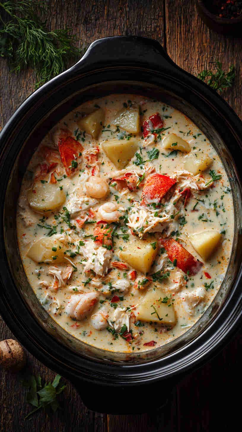 Crockpot Creamy Seafood Chowder