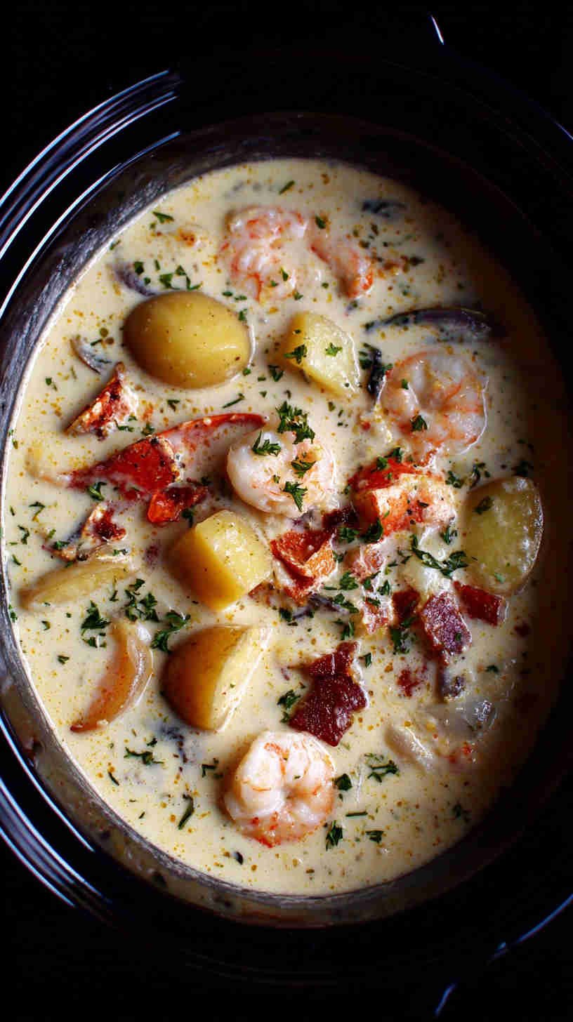 Crockpot Creamy Seafood Chowder