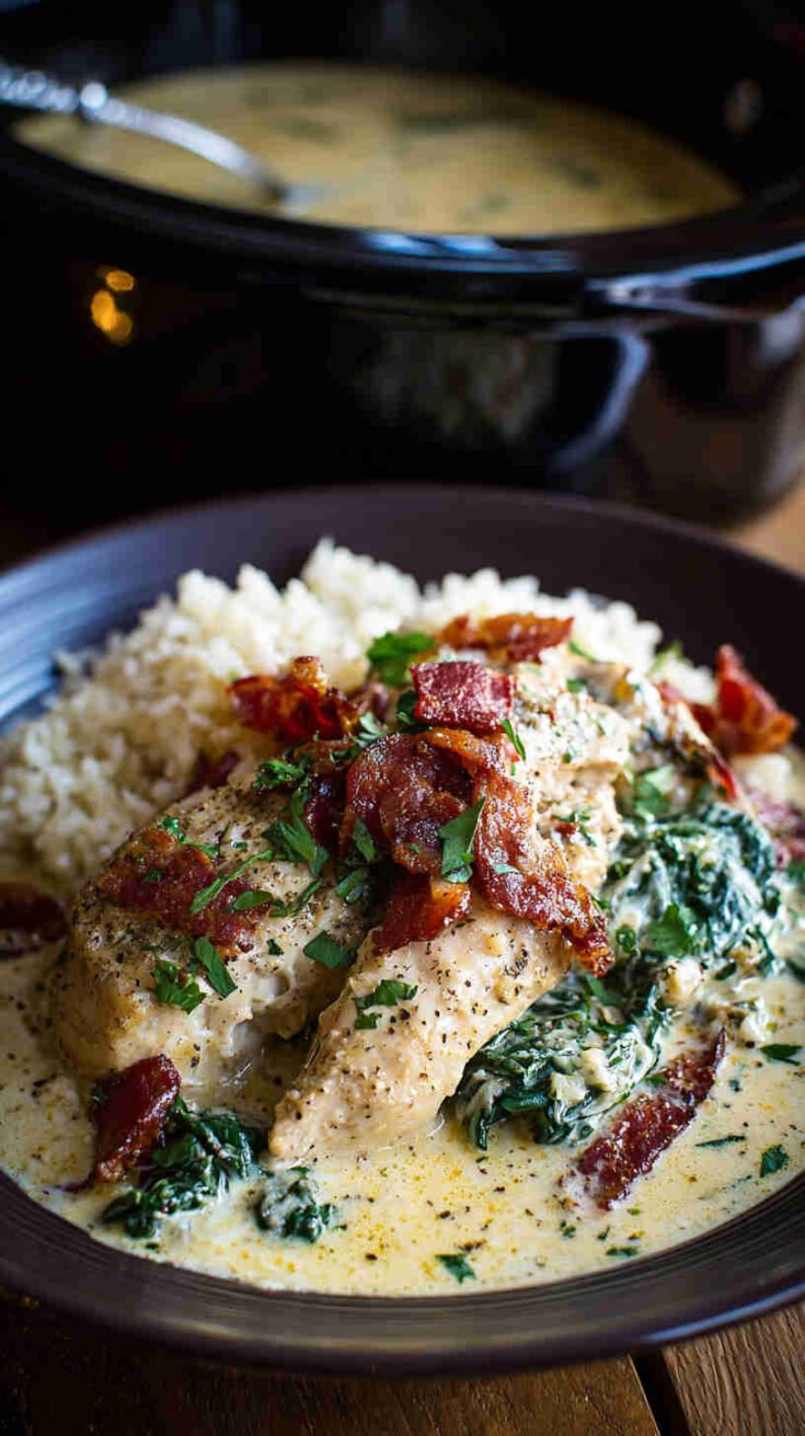 Crockpot Creamy Tuscan Garlic Chicken