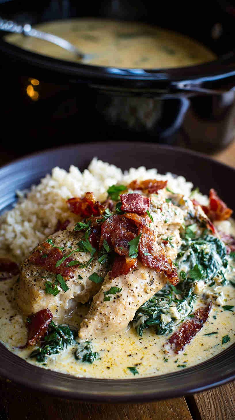 Crockpot Creamy Tuscan Garlic Chicken