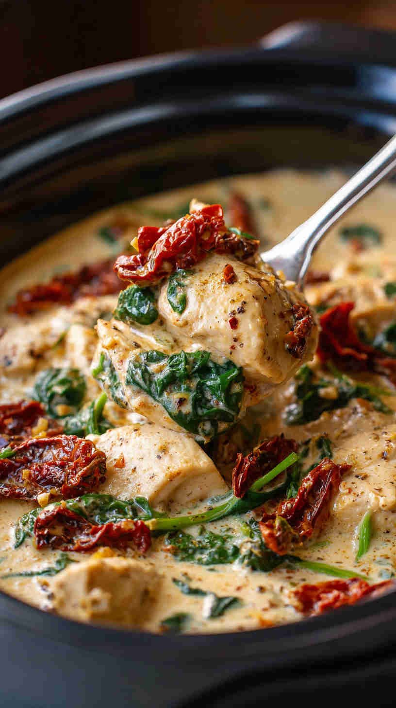 Crockpot Creamy Tuscan Garlic Chicken