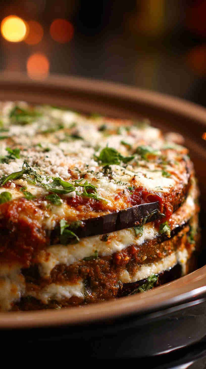 Crockpot Eggplant Parmesan Casserole