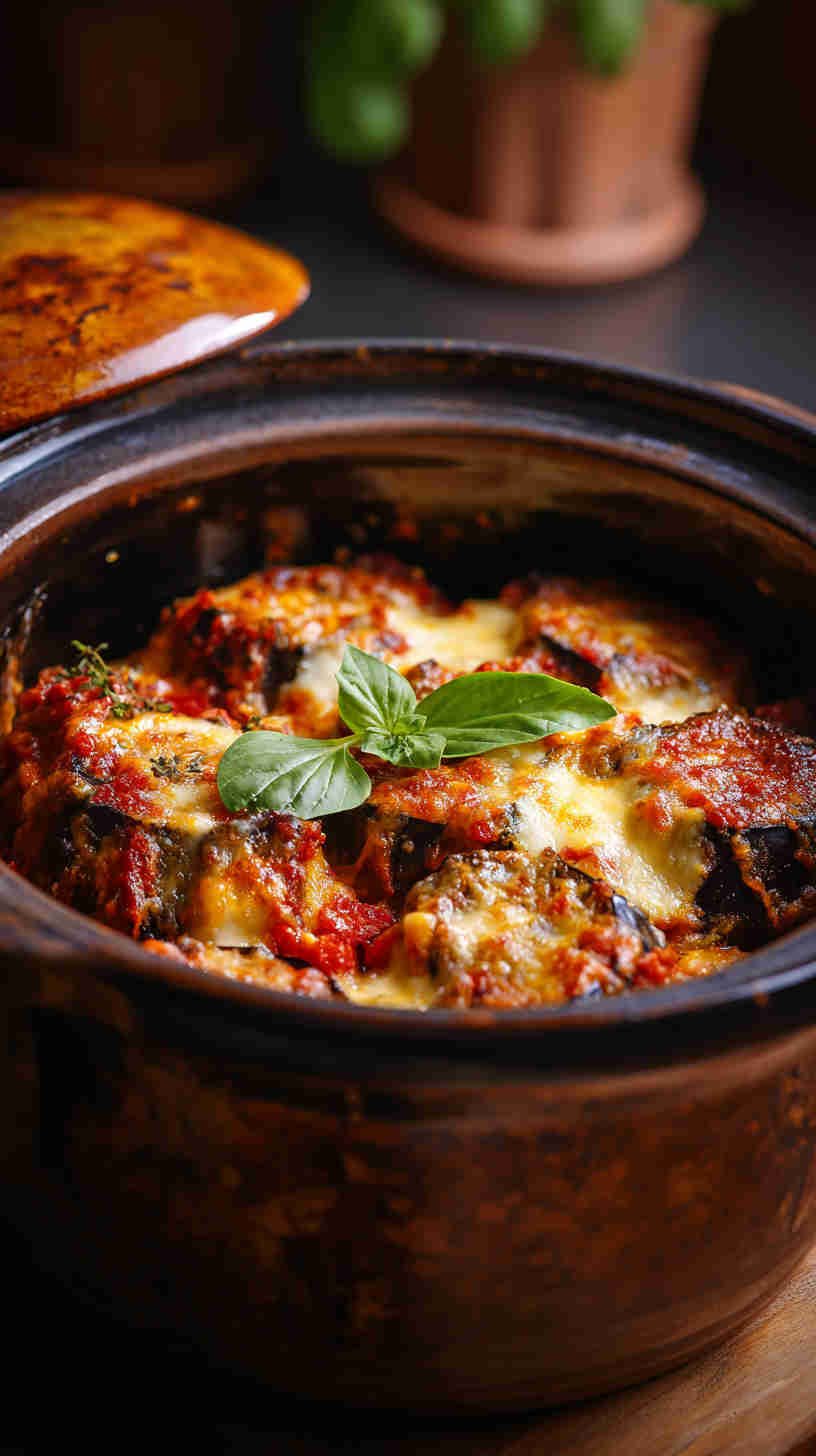 Crockpot Eggplant Parmesan Casserole