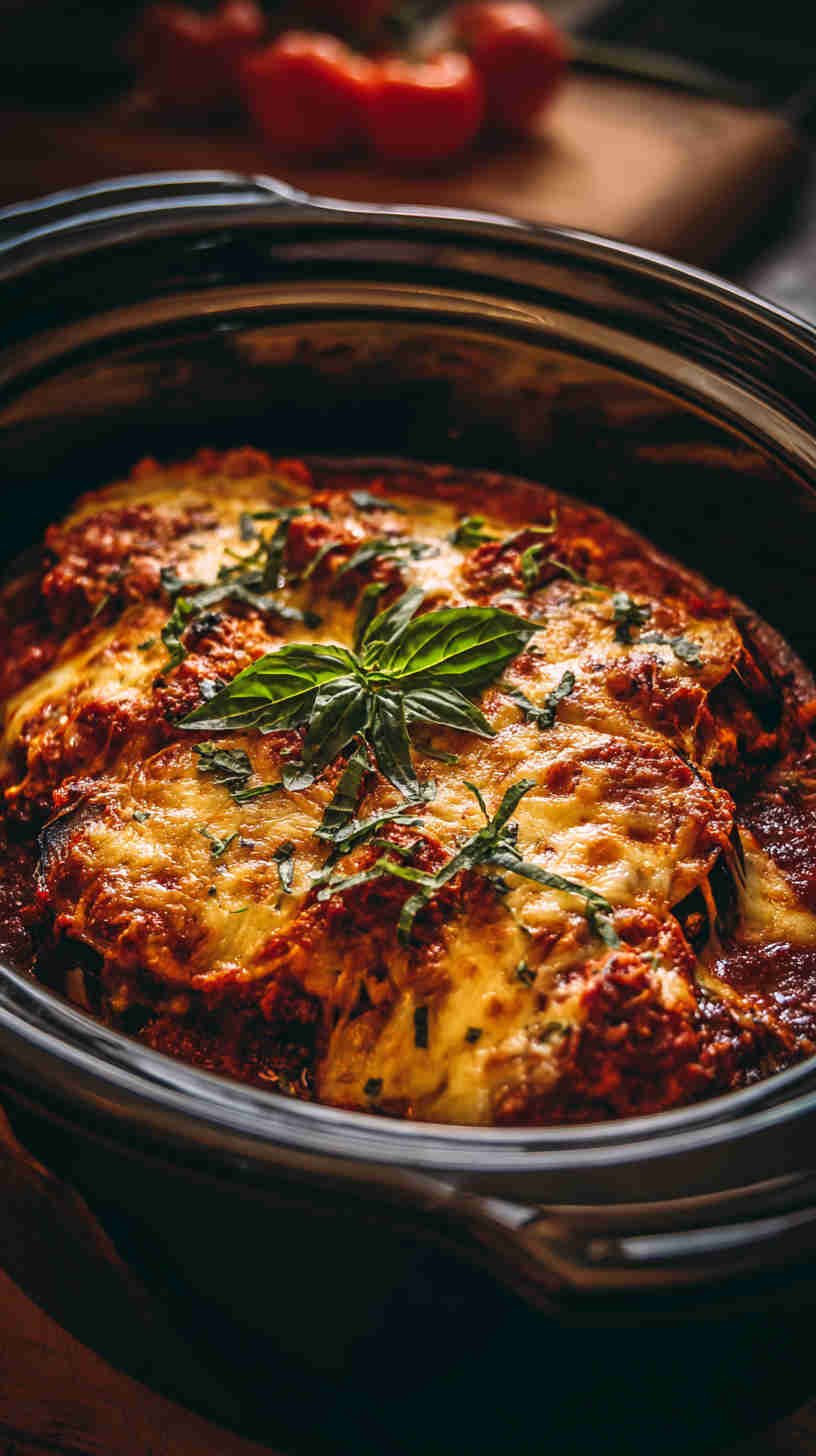 Crockpot Eggplant Parmesan Casserole