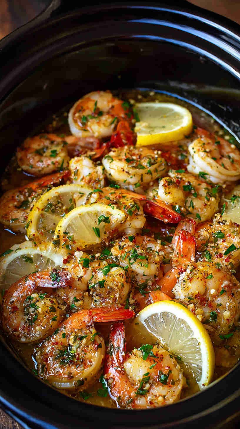 Crockpot Garlic Butter Shrimp