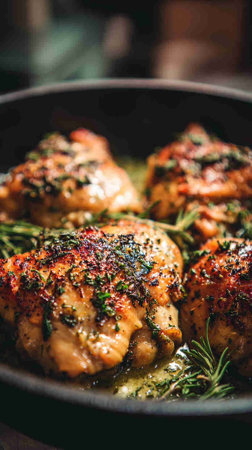 Crockpot Garlic and Herb Chicken Thighs