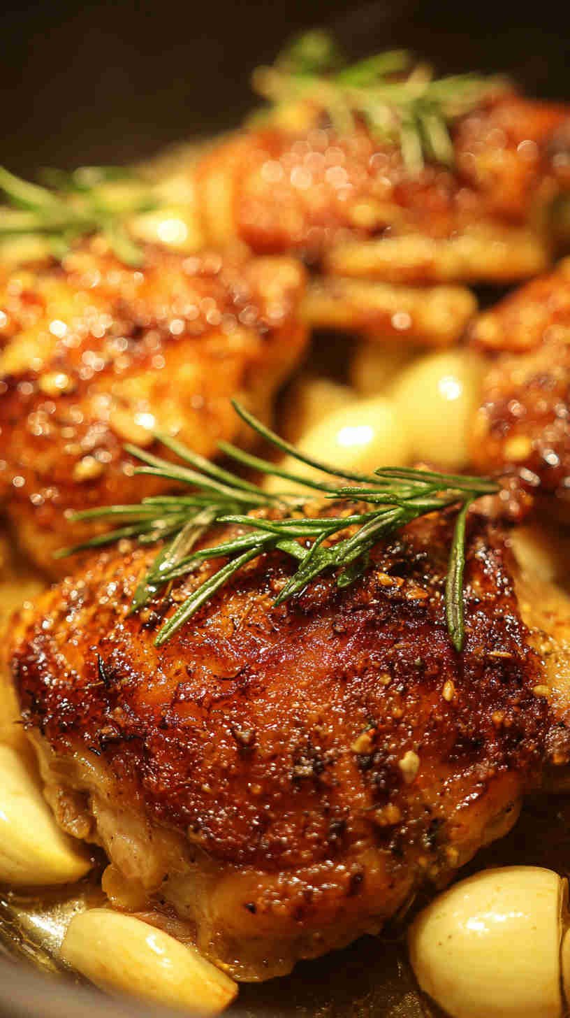 Crockpot Garlic and Herb Chicken Thighs