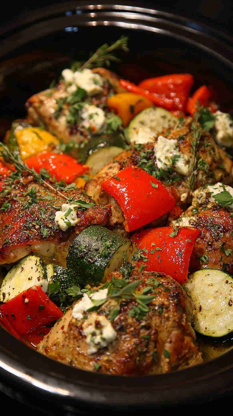 Crockpot Greek Chicken and Veggies