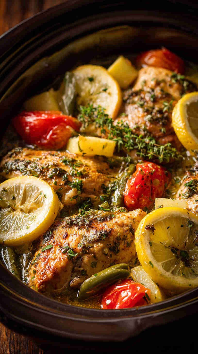 Crockpot Greek Chicken and Veggies