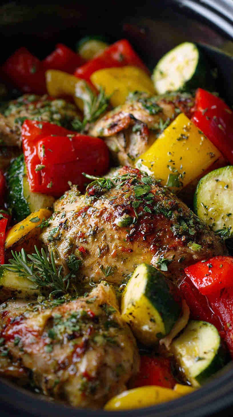 Crockpot Greek Chicken and Veggies