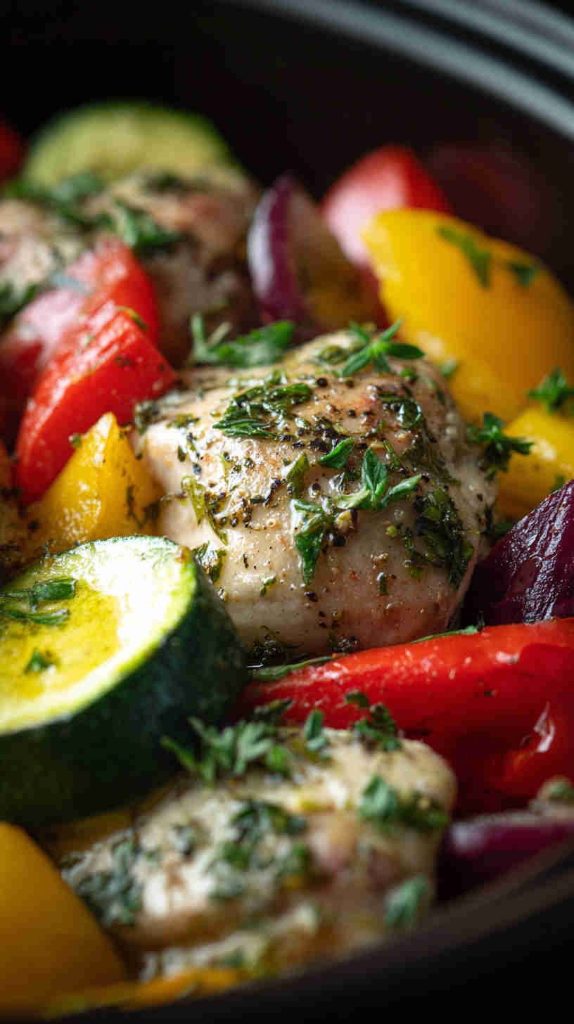 Crockpot Greek Chicken and Veggies