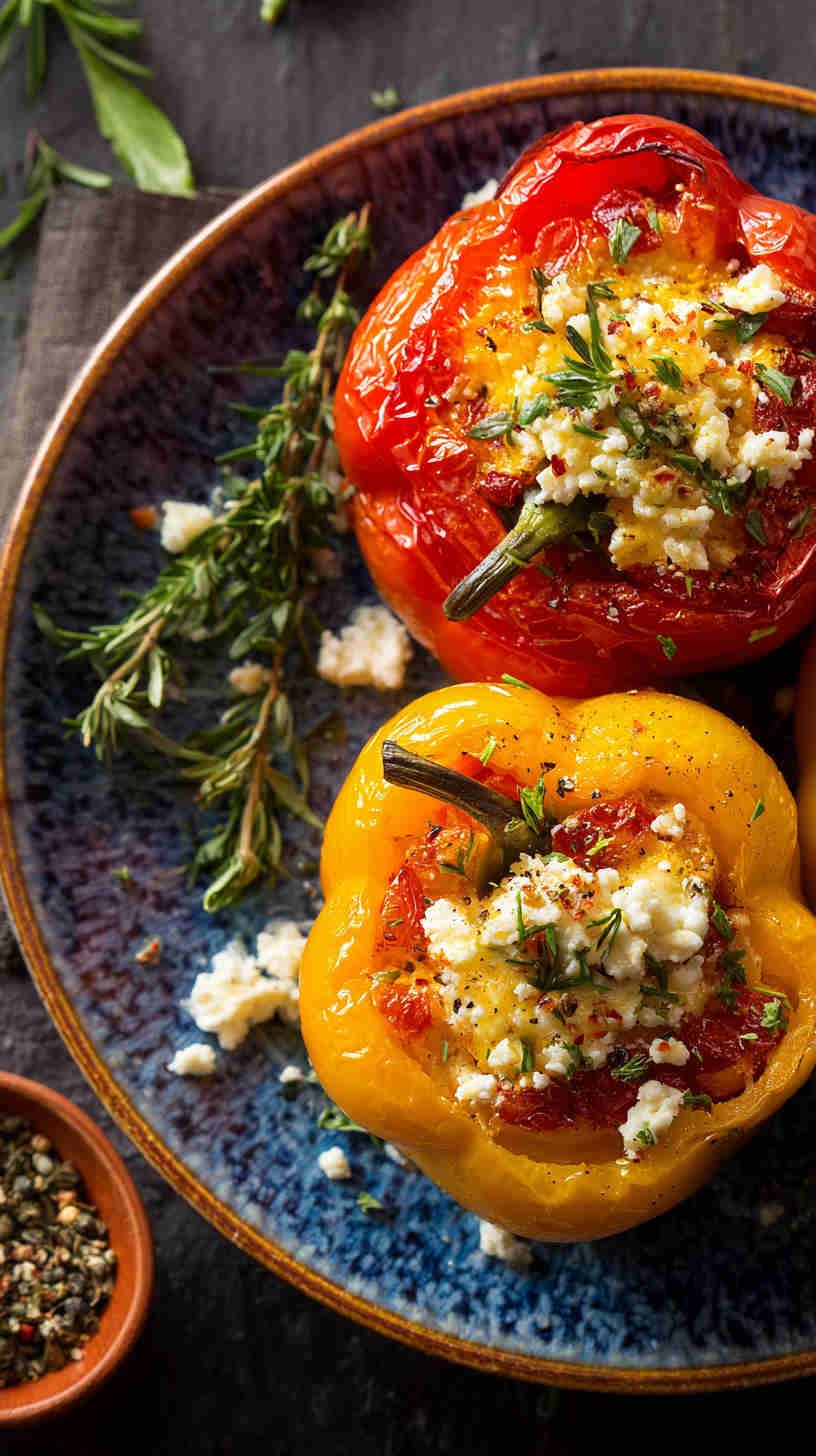 Crockpot Greek Stuffed Peppers