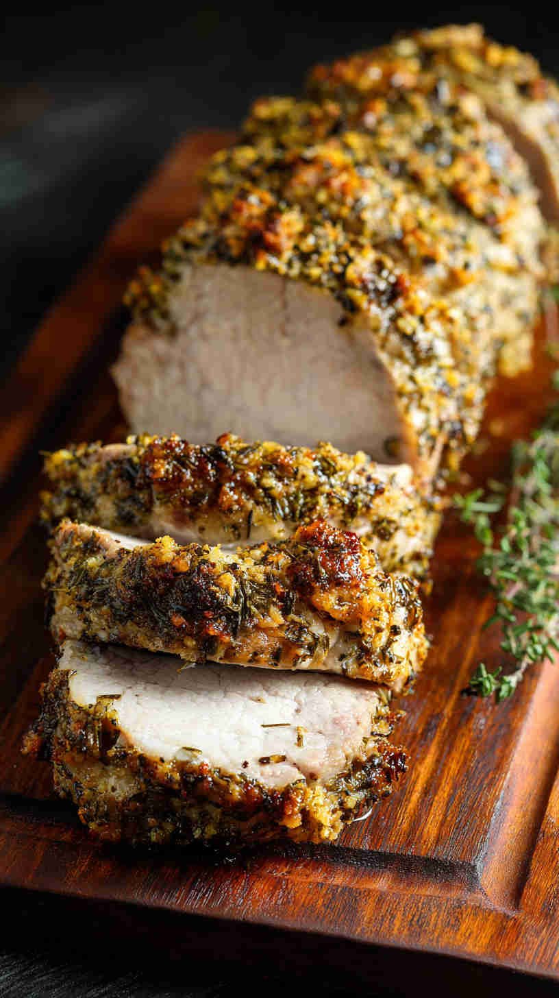 Crockpot Herb-Crusted Pork Tenderloin