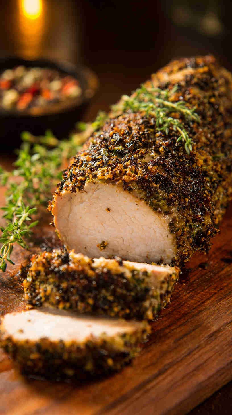 Crockpot Herb-Crusted Pork Tenderloin