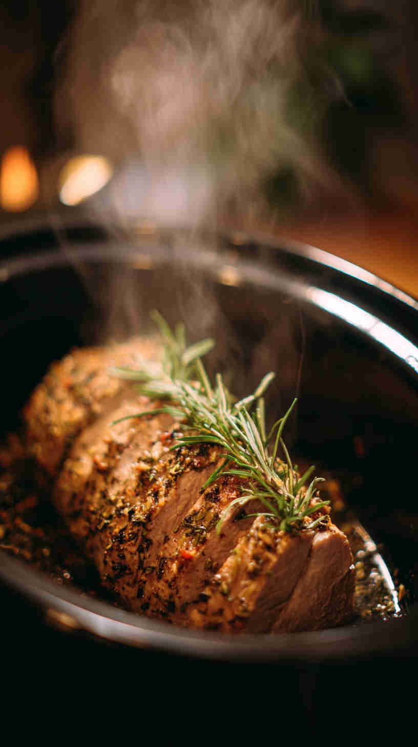Crockpot Herb-Crusted Pork Tenderloin