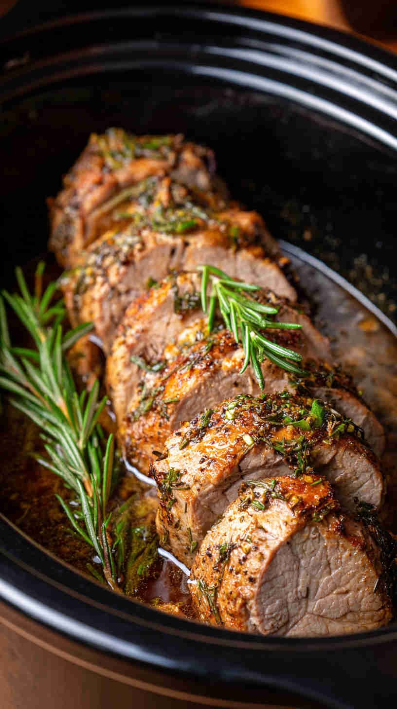 Crockpot Herb-Crusted Pork Tenderloin