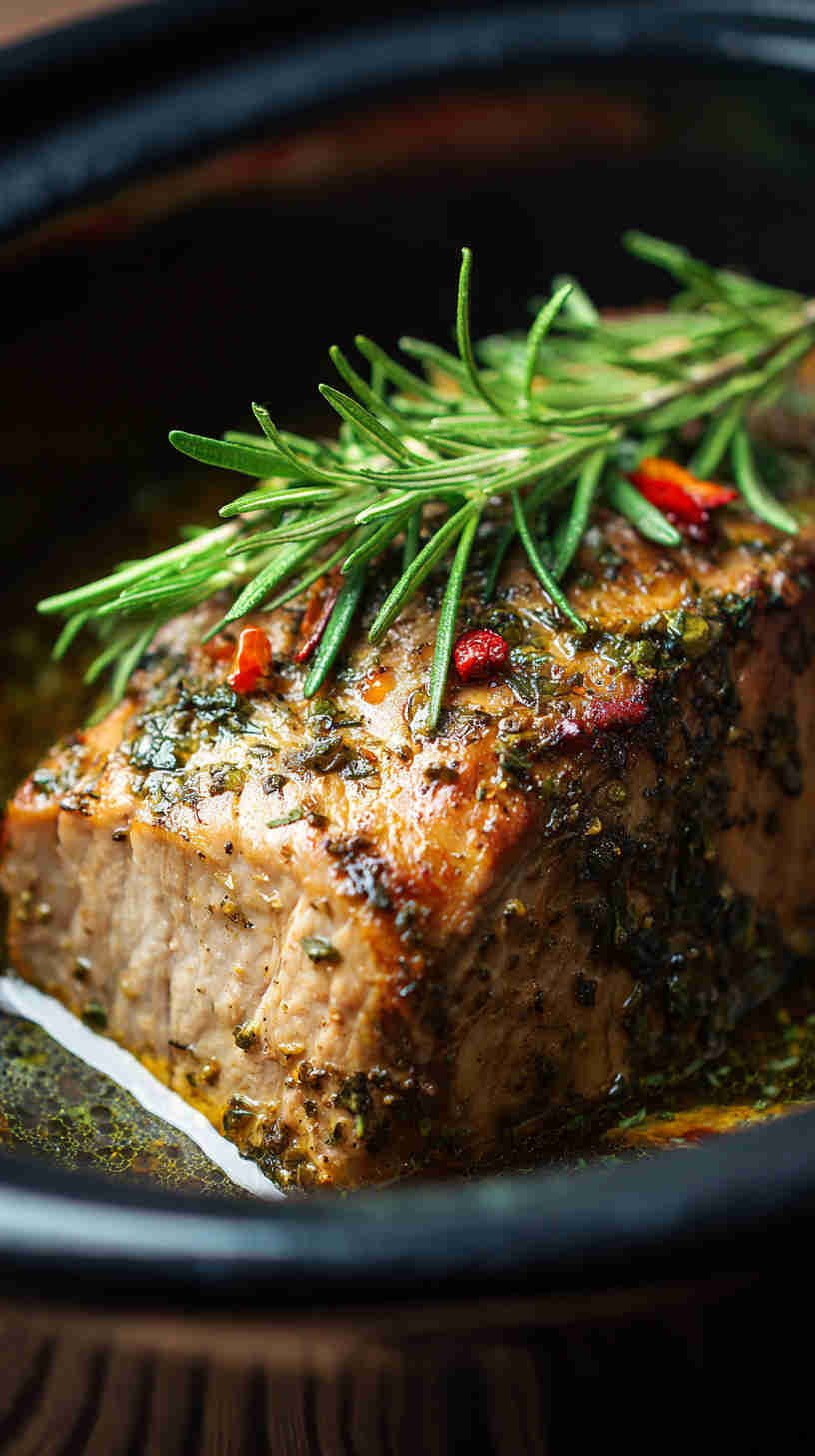 Crockpot Herb-Crusted Pork Tenderloin