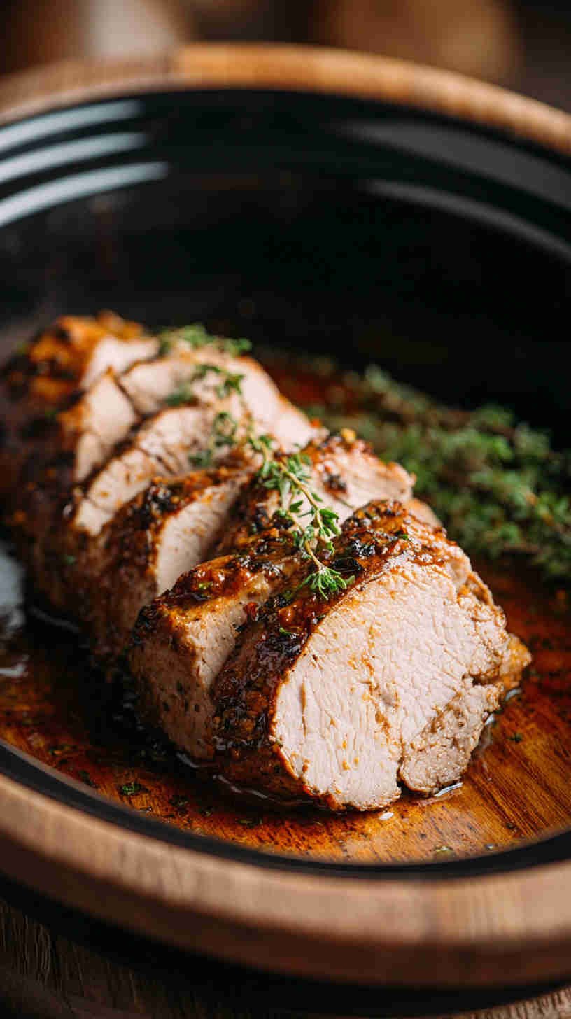 Crockpot Herb-Crusted Pork Tenderloin