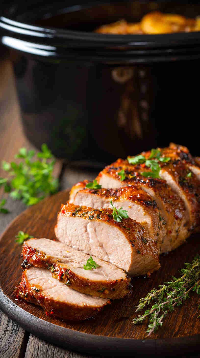Crockpot Herb-Crusted Pork Tenderloin