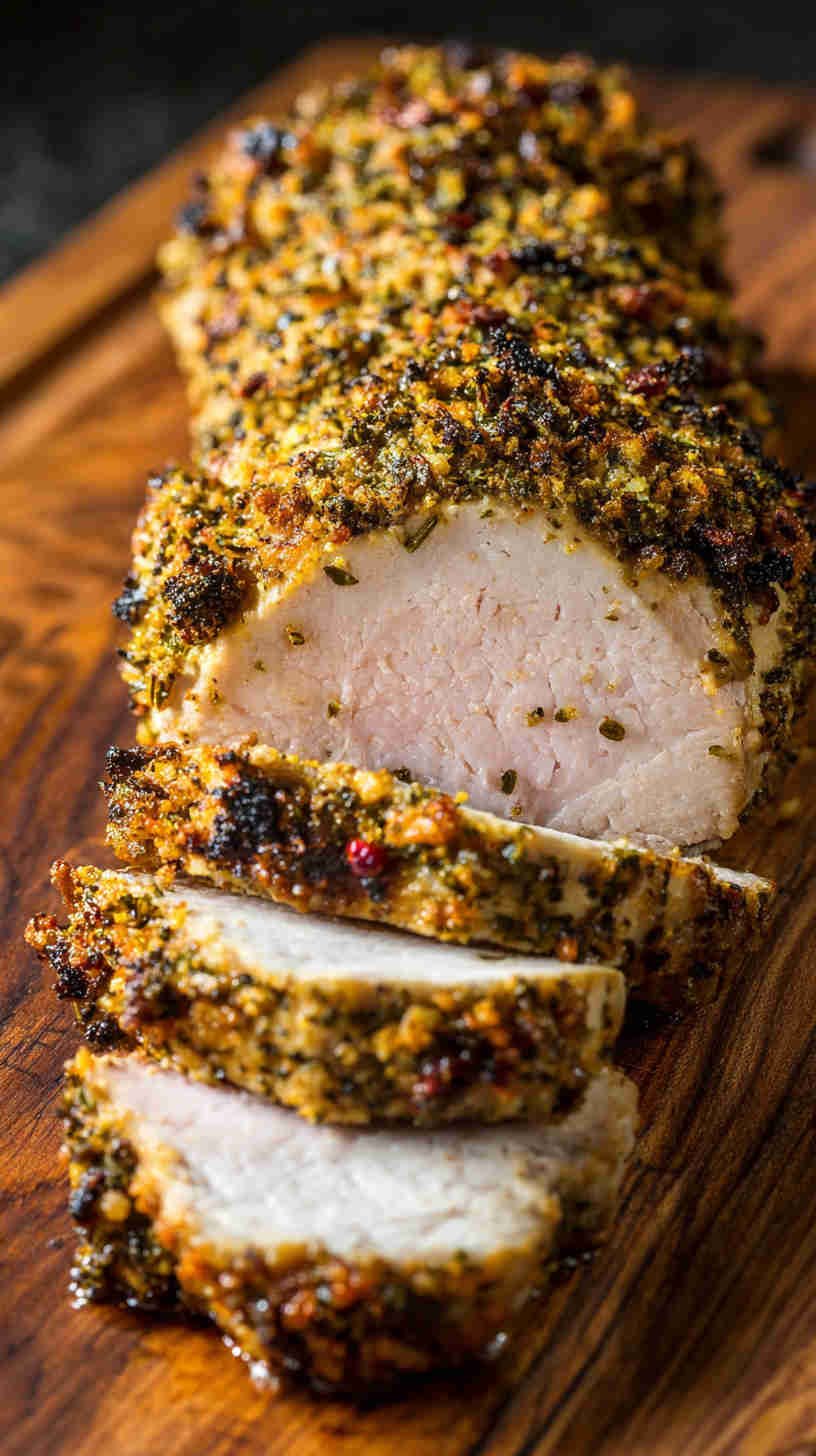 Crockpot Herb-Crusted Pork Tenderloin