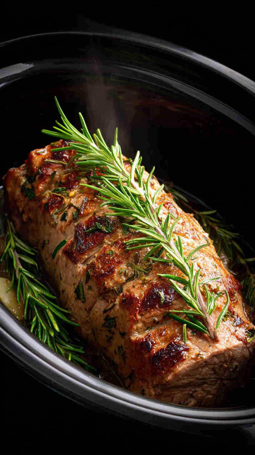 Crockpot Herb-Crusted Pork Tenderloin