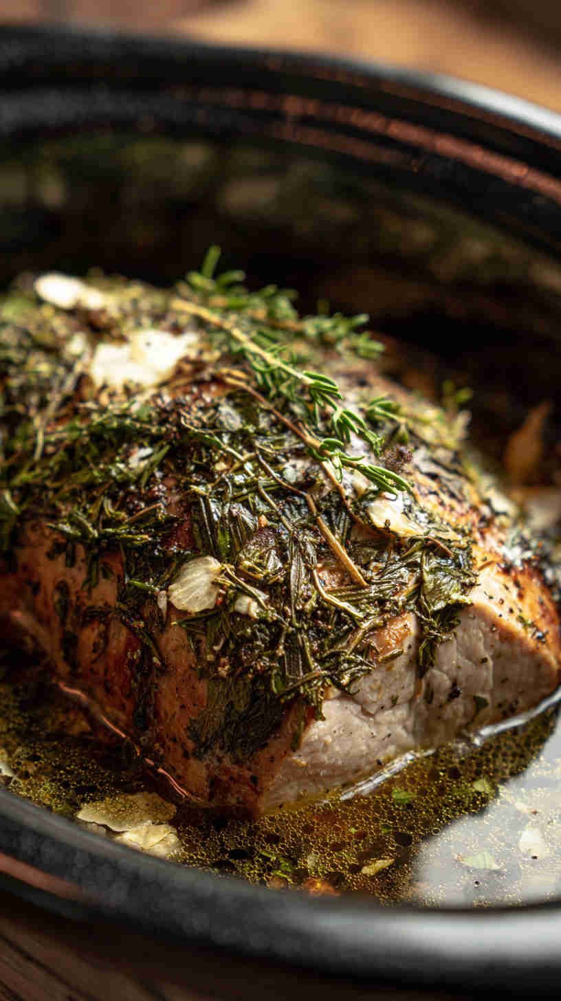 Crockpot Herb-Crusted Pork Tenderloin
