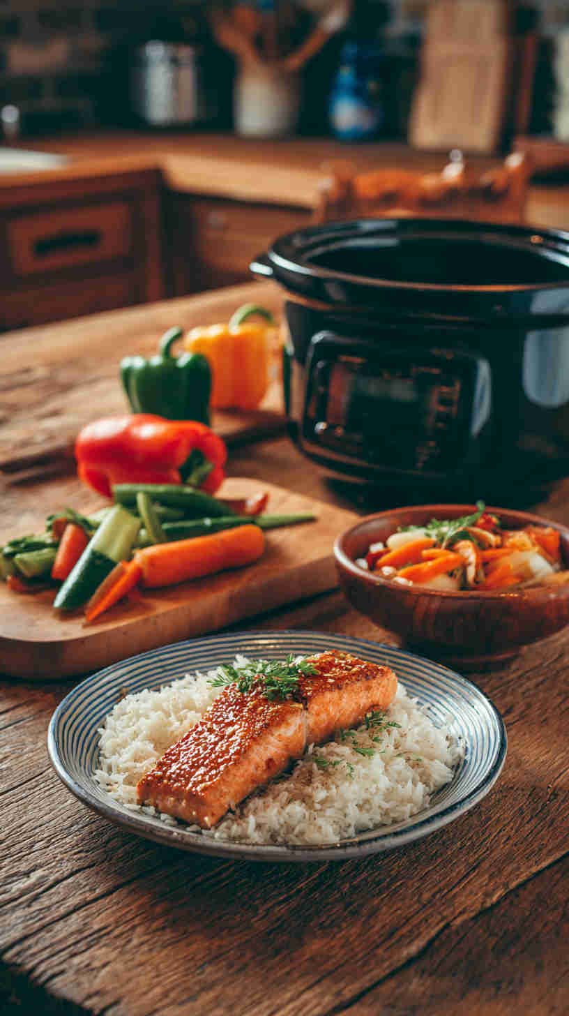 Crockpot Honey Soy Glazed Teriyaki Salmon