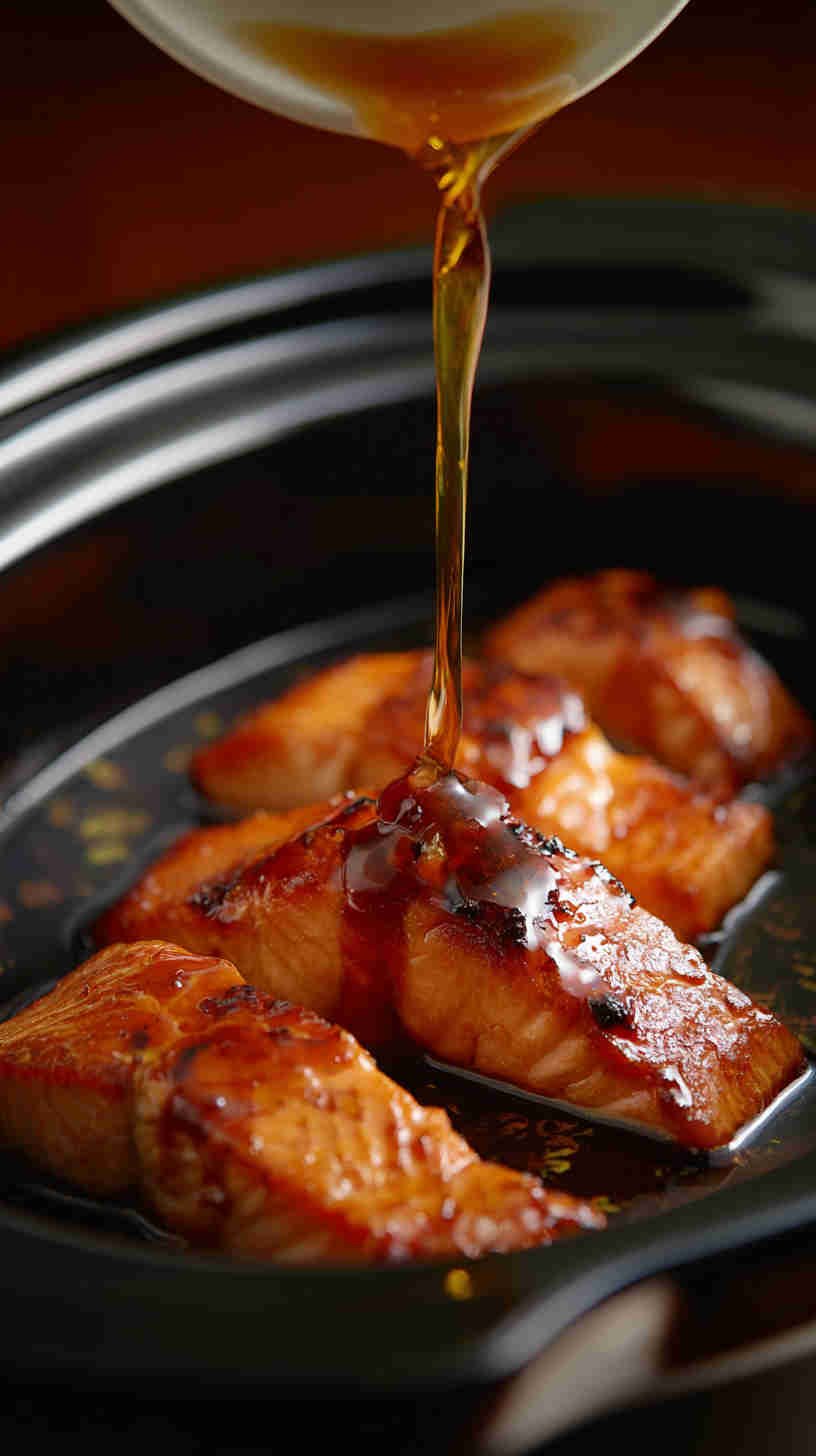 Crockpot Honey Soy Glazed Teriyaki Salmon