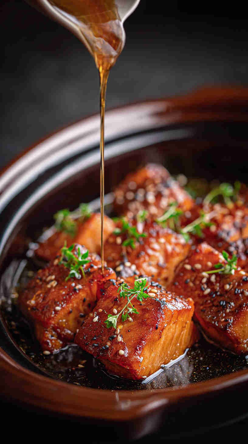 Crockpot Honey Soy Glazed Teriyaki Salmon